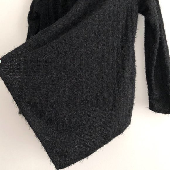 New Xhilaration Eyelash Knit Draped Open Front Cardigan Sweater Black Size XS - Picture 5 of 13